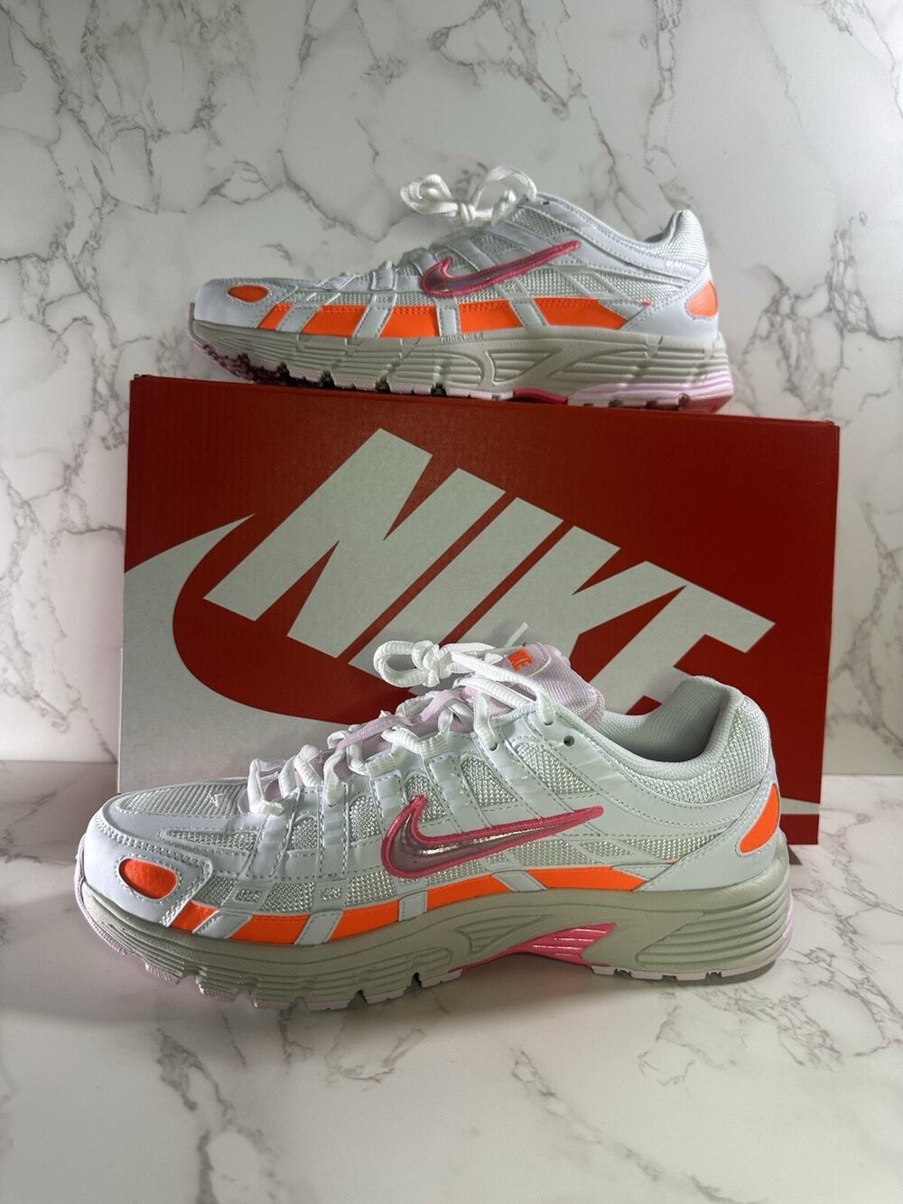 Womens Size 8 Nike P-6000 White Digital Pink Orange Sneakers CV3033 100 NEW
